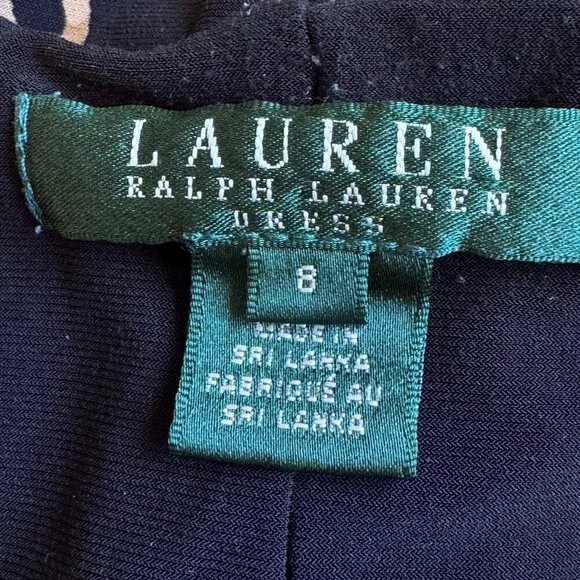 Lauren Ralph Lauren Equestrian Print Stretch Sheath Black with Gold Chains   8 - Picture 8 of 10